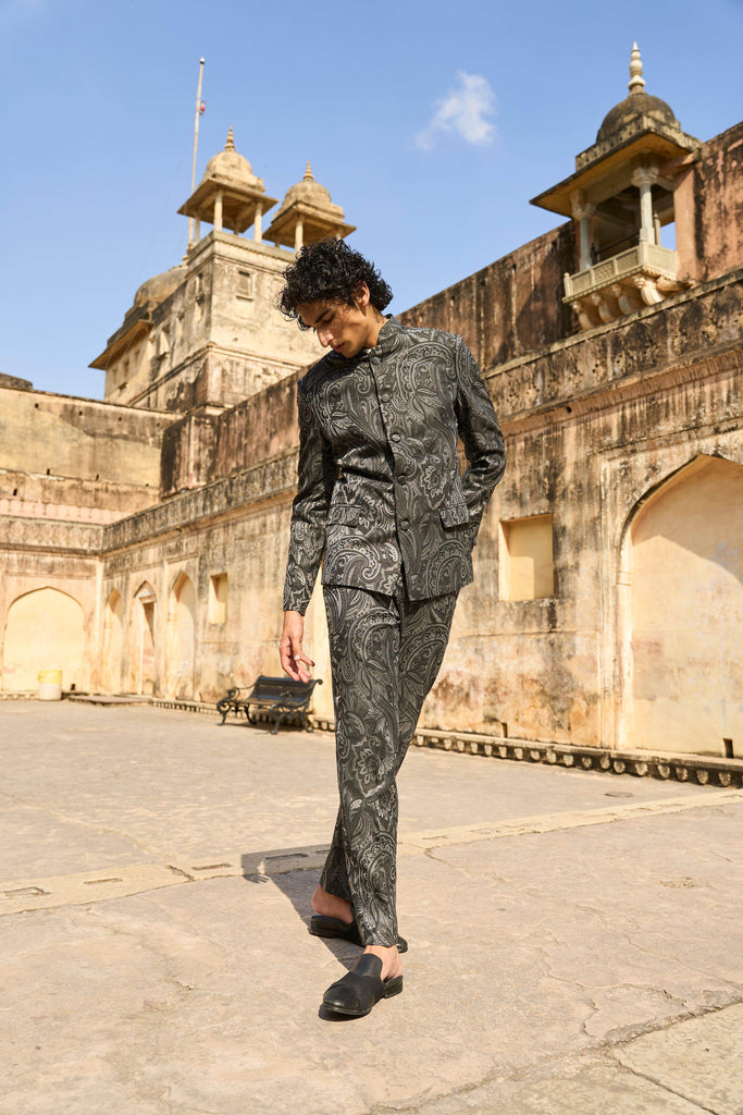 PAISLEY BAND COLLAR JACKET - dash and dot dash and dot