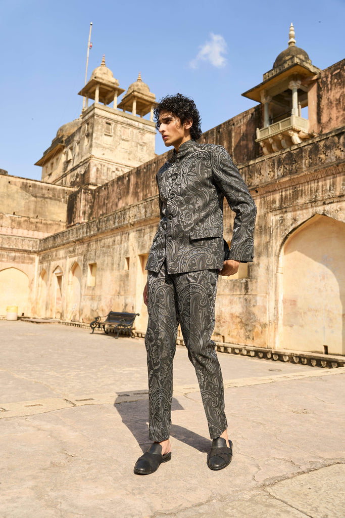 PAISLEY BAND COLLAR JACKET - dash and dot dash and dot