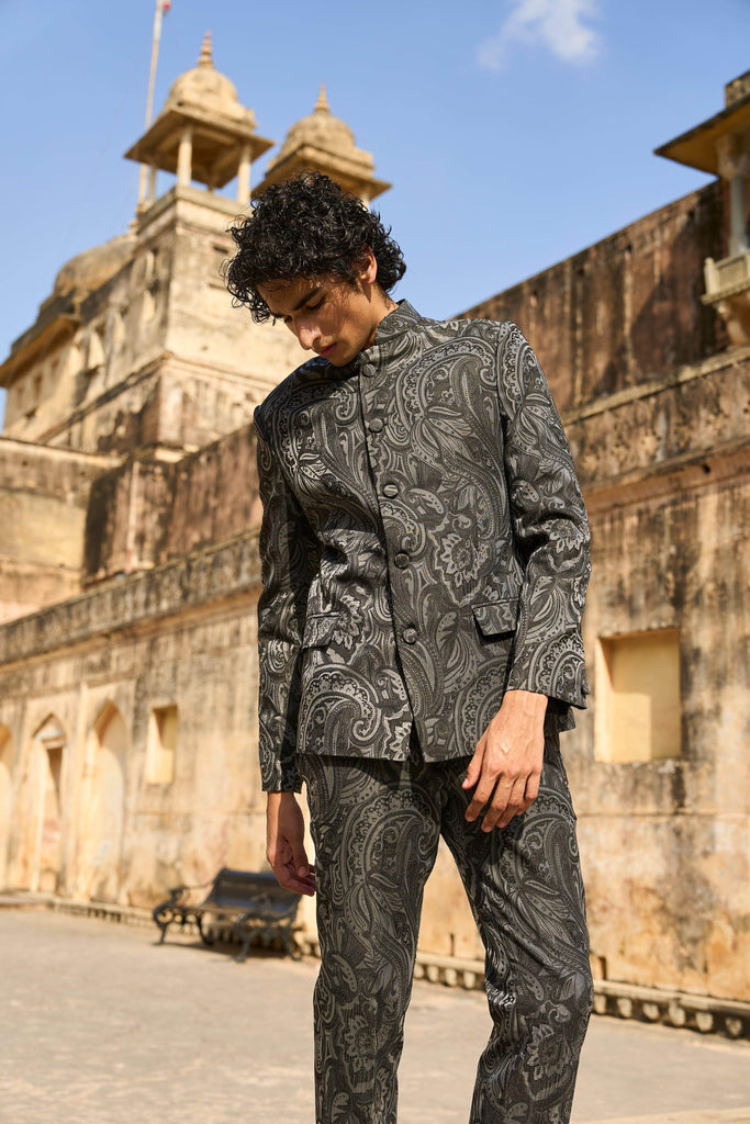 PAISLEY BAND COLLAR JACKET - dash and dot dash and dot