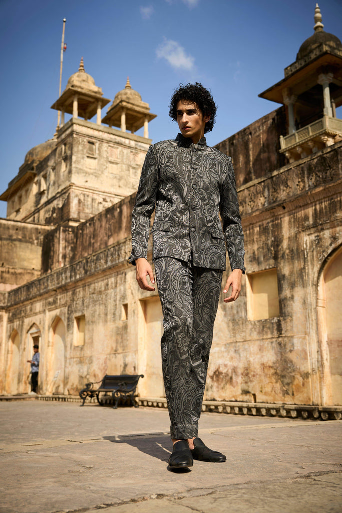 PAISLEY BAND COLLAR JACKET - dash and dot dash and dot