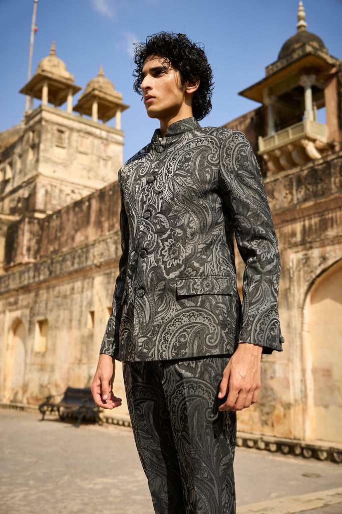 PAISLEY BAND COLLAR JACKET - dash and dot dash and dot