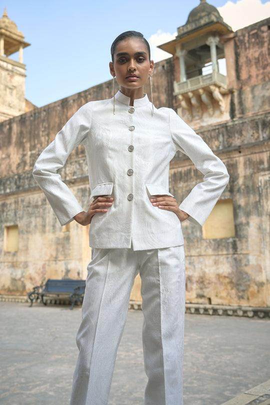IVORY JACQUARD JACKET AND PANT - dash and dot dash and dot