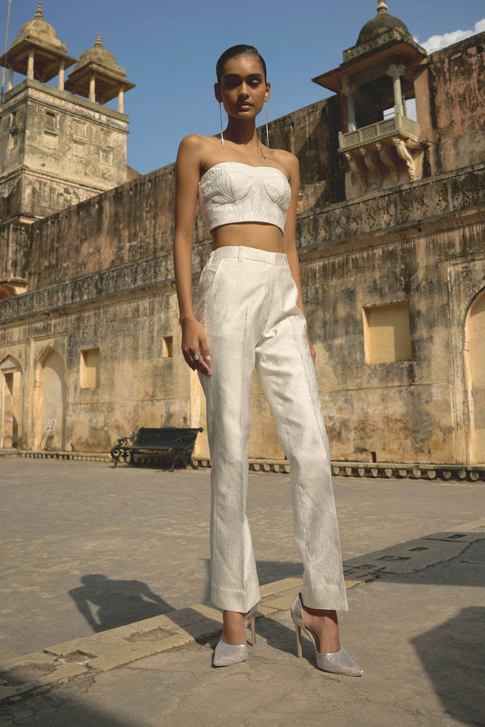 IVORY JACQUARD PANT - dash and dot dash and dot