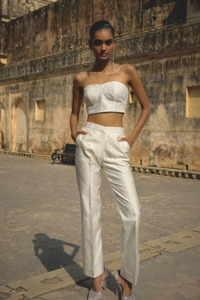 IVORY JACQUARD PANT - dash and dot