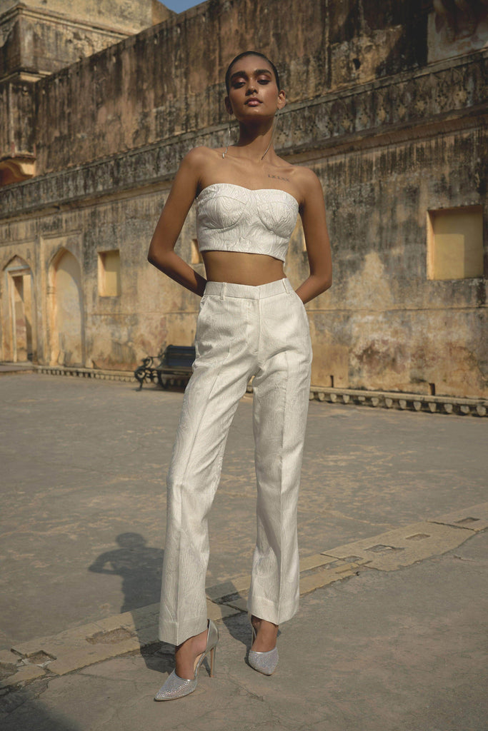 IVORY JACQUARD BRALETTE - dash and dot dash and dot