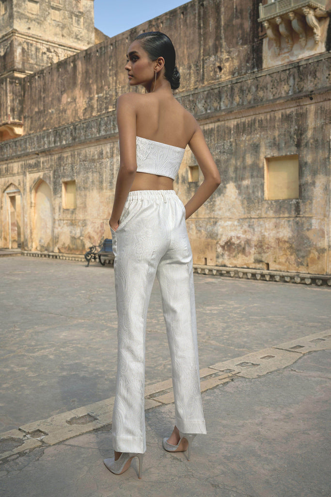 IVORY JACQUARD PANT - dash and dot dash and dot