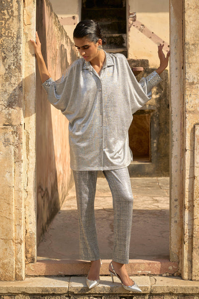 SILVER KNIT PANT - dash and dot