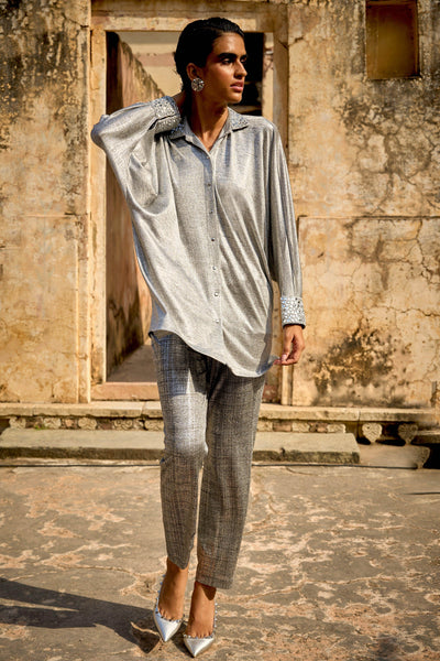 SILVER KNIT PANT - dash and dot