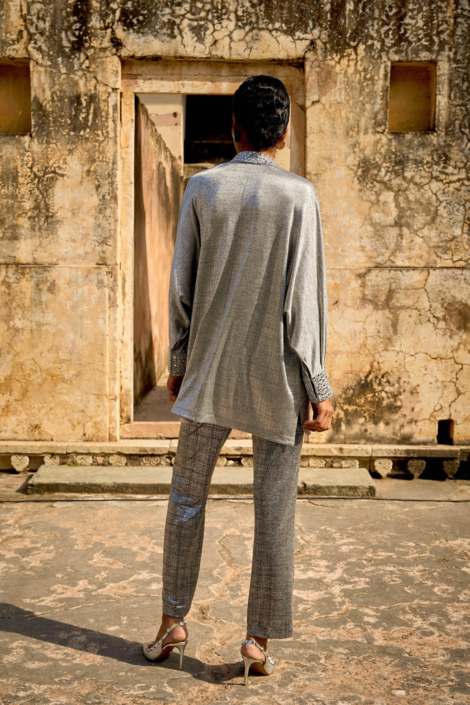 SILVER KNIT PANT - dash and dot dash and dot