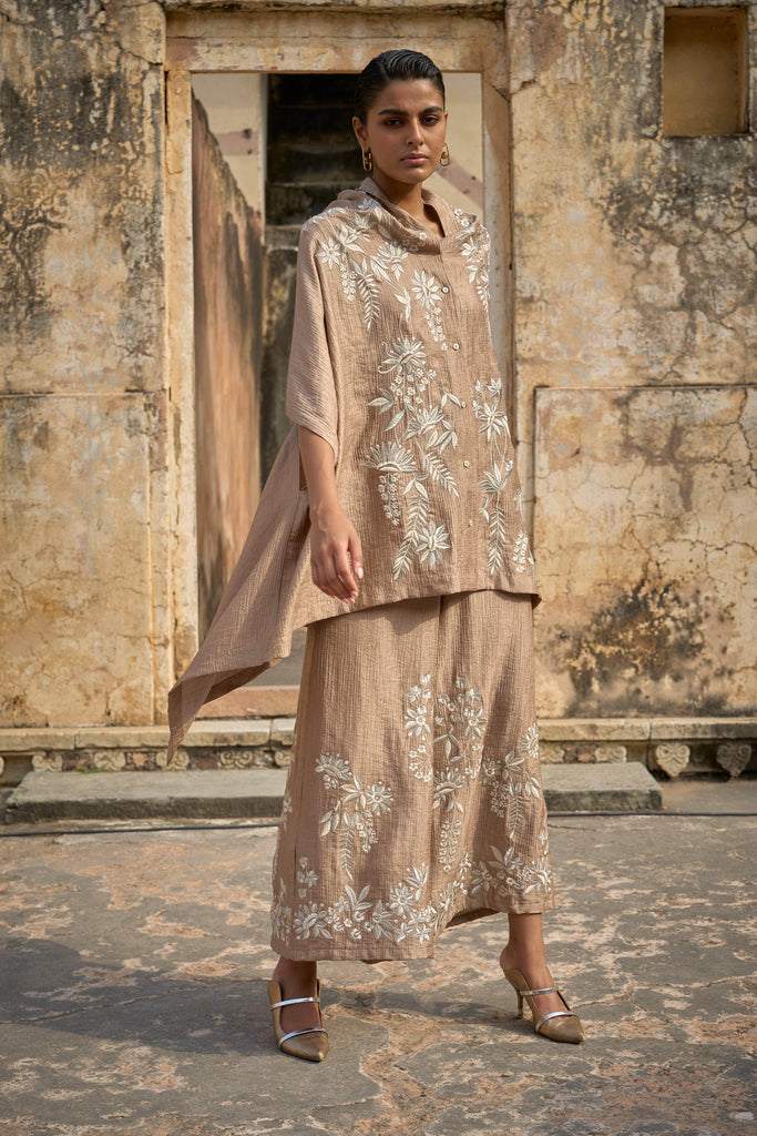 EMBROIDERED WIDE-LEGGED PANT - dash and dot dash and dot