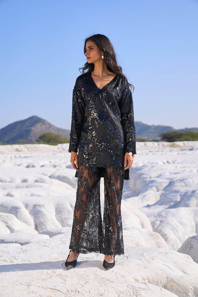 SEQUIN SHIRT AND SHEER SET - dash and dot dash and dot