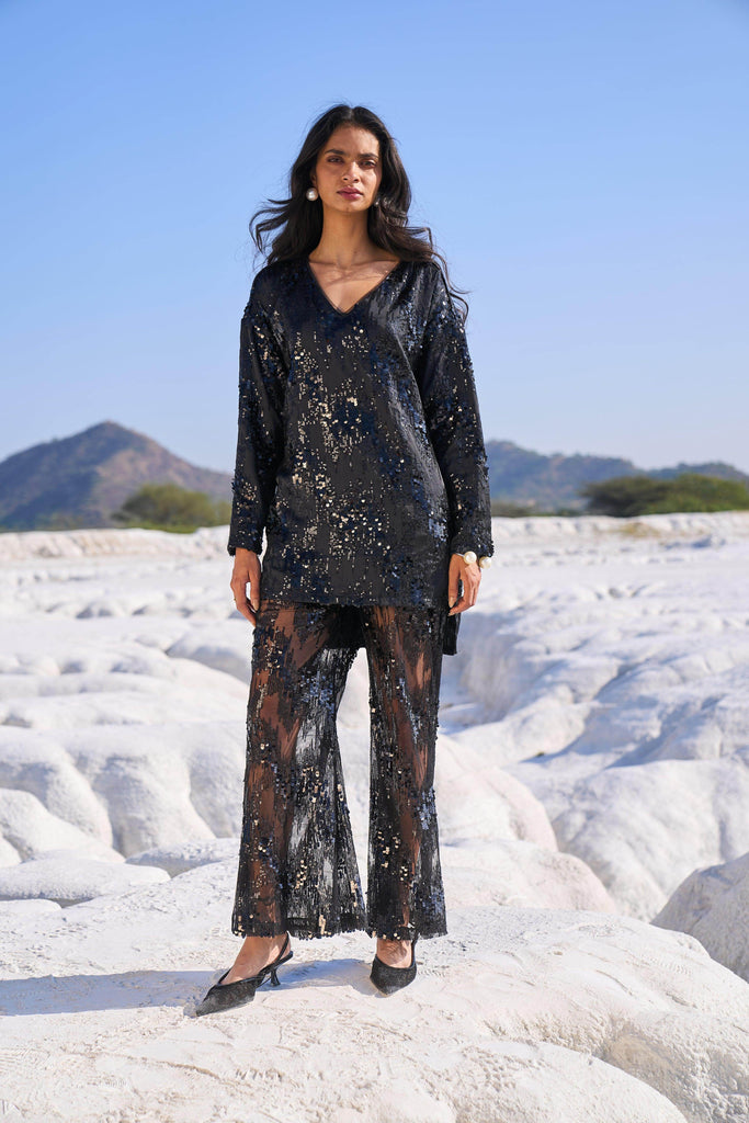 SEQUIN SHIRT AND SHEER SET - dash and dot dash and dot