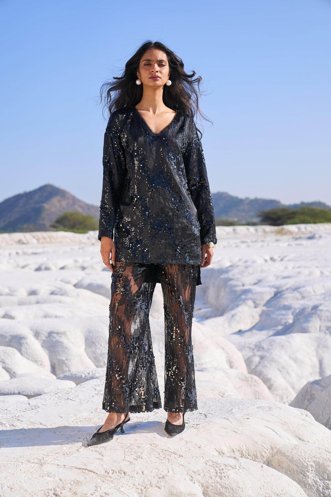 SEQUIN SHIRT AND SHEER SET - dash and dot dash and dot