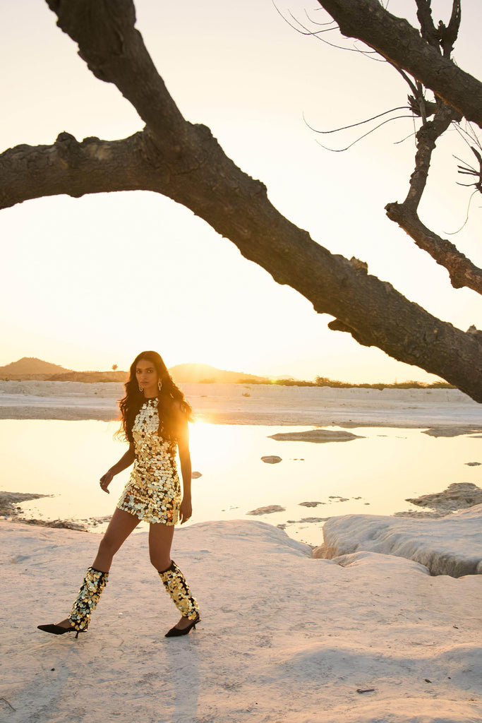 PAILLETTE DRESS & LEGWARMERS SET - dash and dot dash and dot