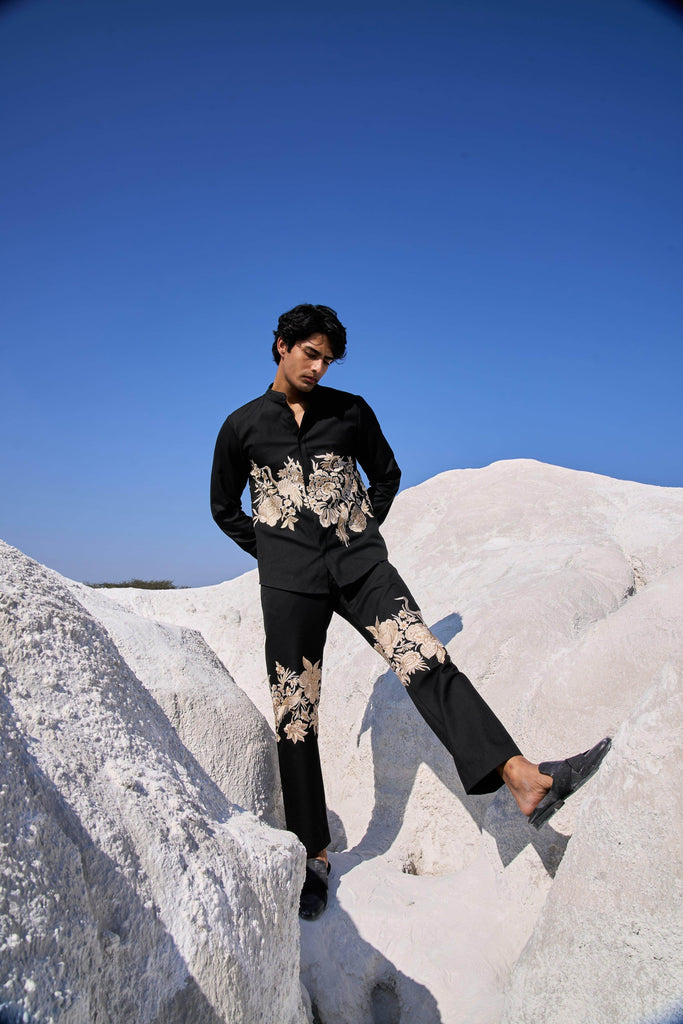 PLACEMENT EMBROIDERED FULL SLEEVE SET - dash and dot dash and dot