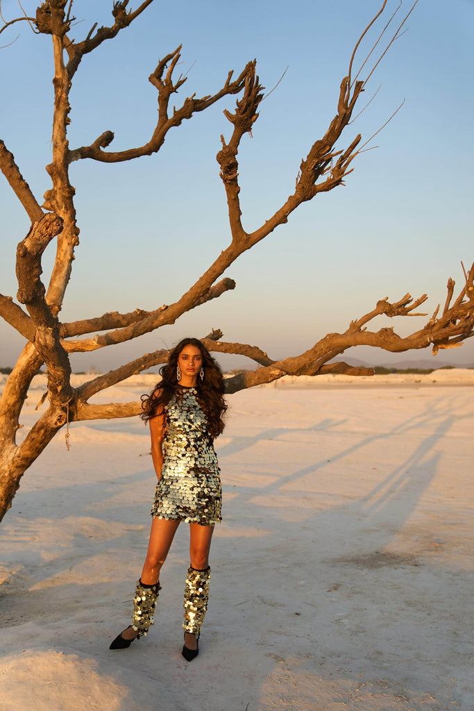 PAILLETTE DRESS & LEGWARMERS SET - dash and dot dash and dot