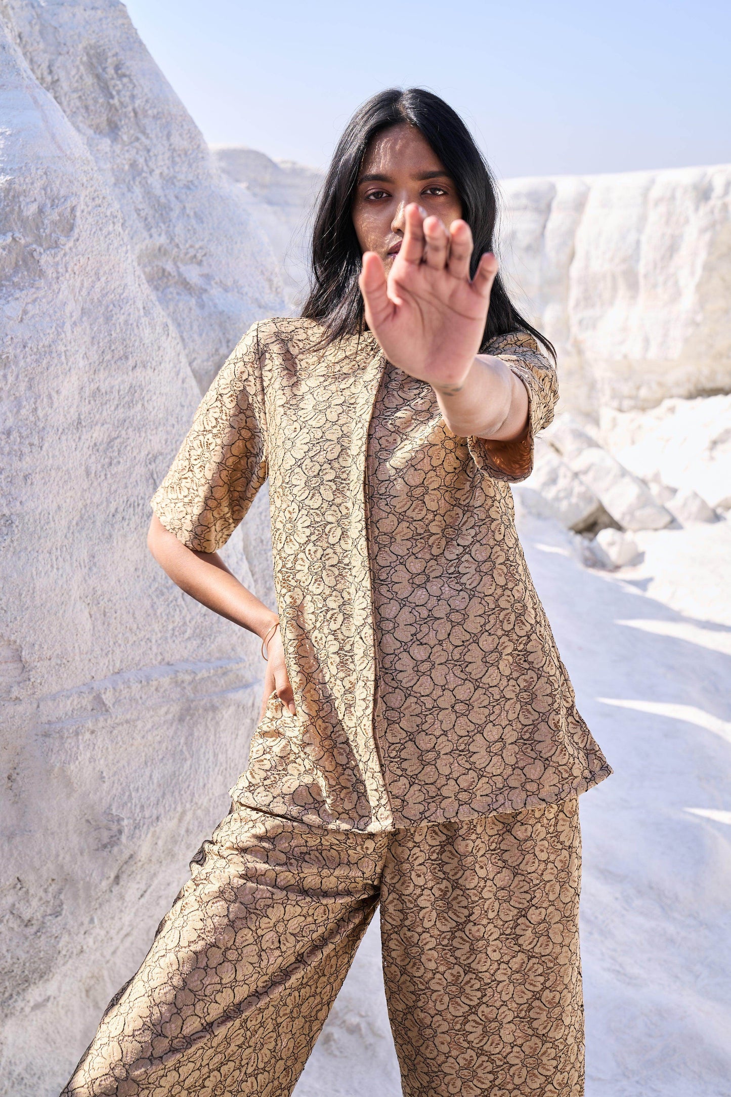 FLORAL LACE PANT - dash and dot