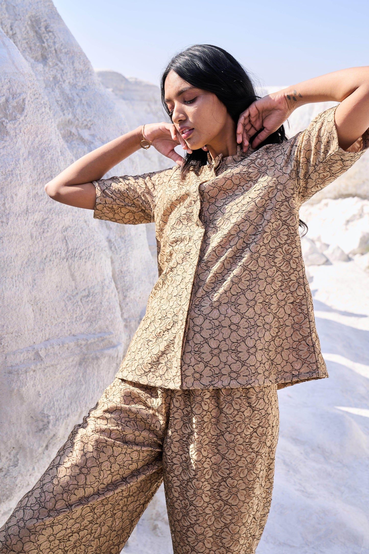 FLORAL LACE PANT - dash and dot