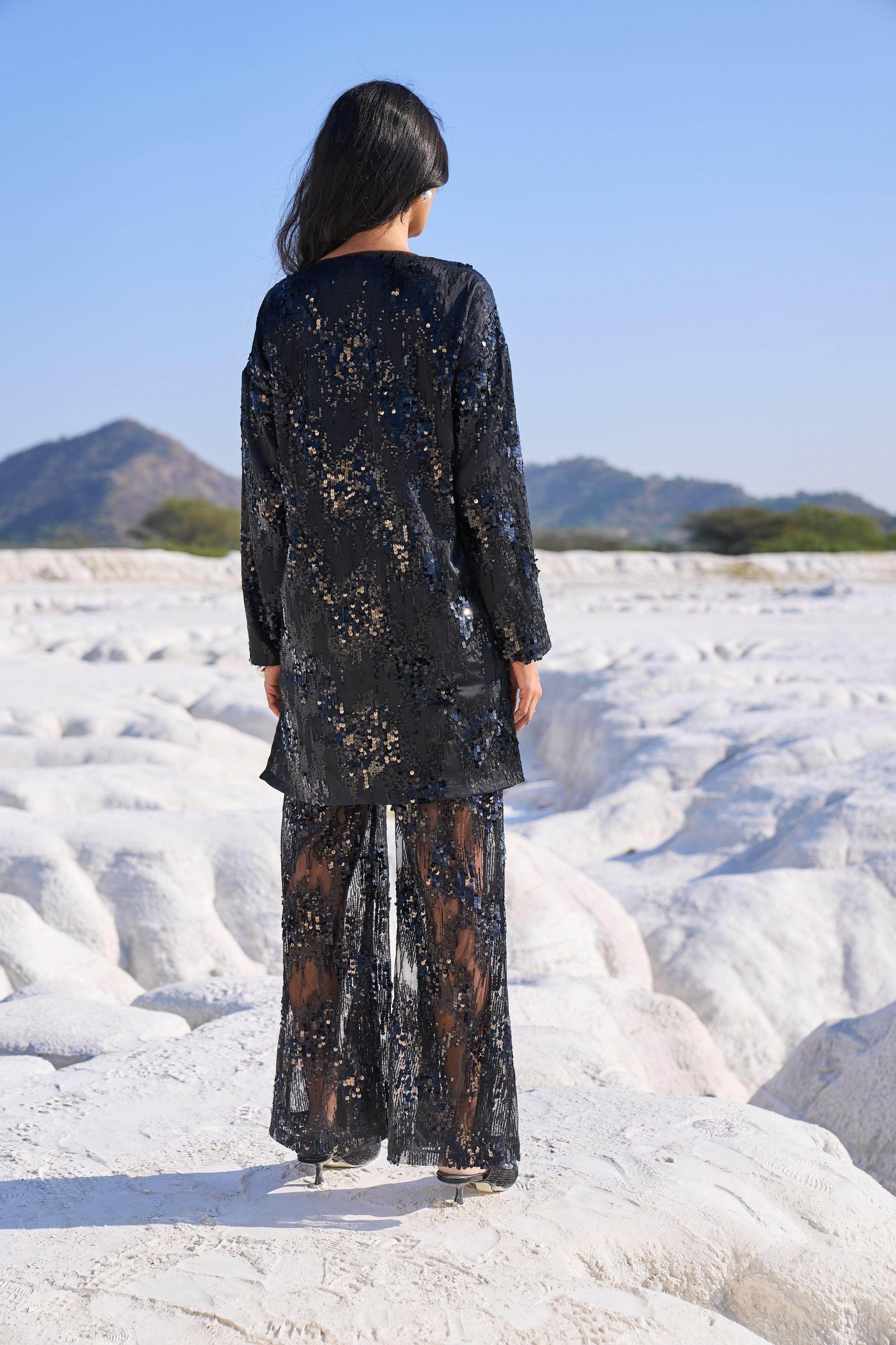 SEQUIN SHIRT AND SHEER SET - dash and dot