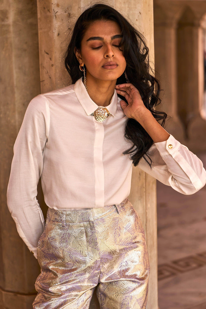 JEWEL NECK SHIRT - dash and dot dash and dot