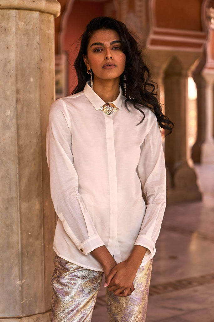 JEWEL NECK SHIRT - dash and dot dash and dot