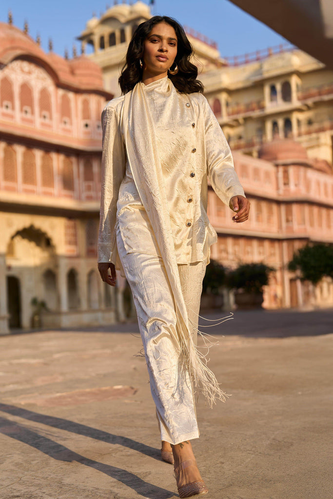 CRUSHED DRAPED SCARF AND PANT - dash and dot dash and dot