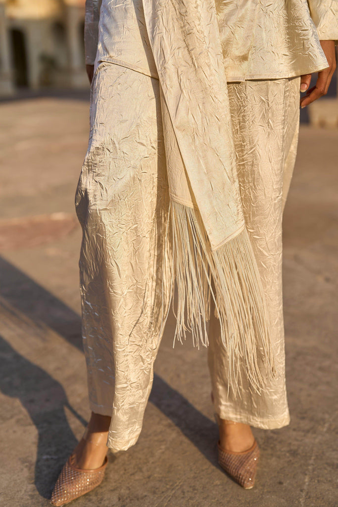 CRUSHED DRAPED SCARF AND PANT - dash and dot dash and dot