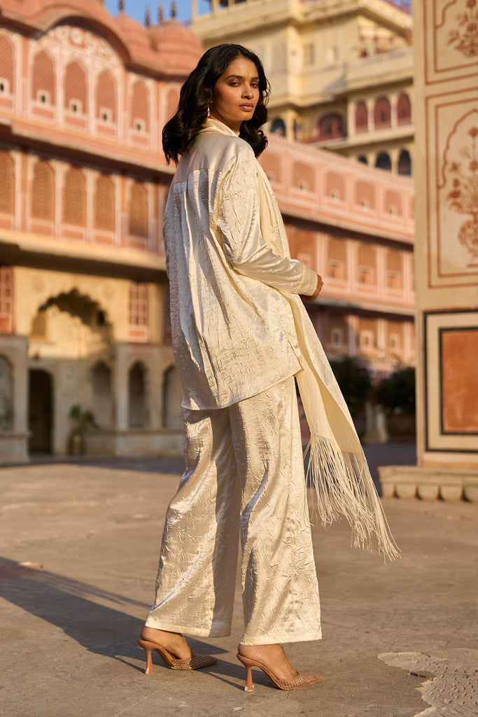 CRUSHED DRAPED SCARF AND PANT - dash and dot dash and dot