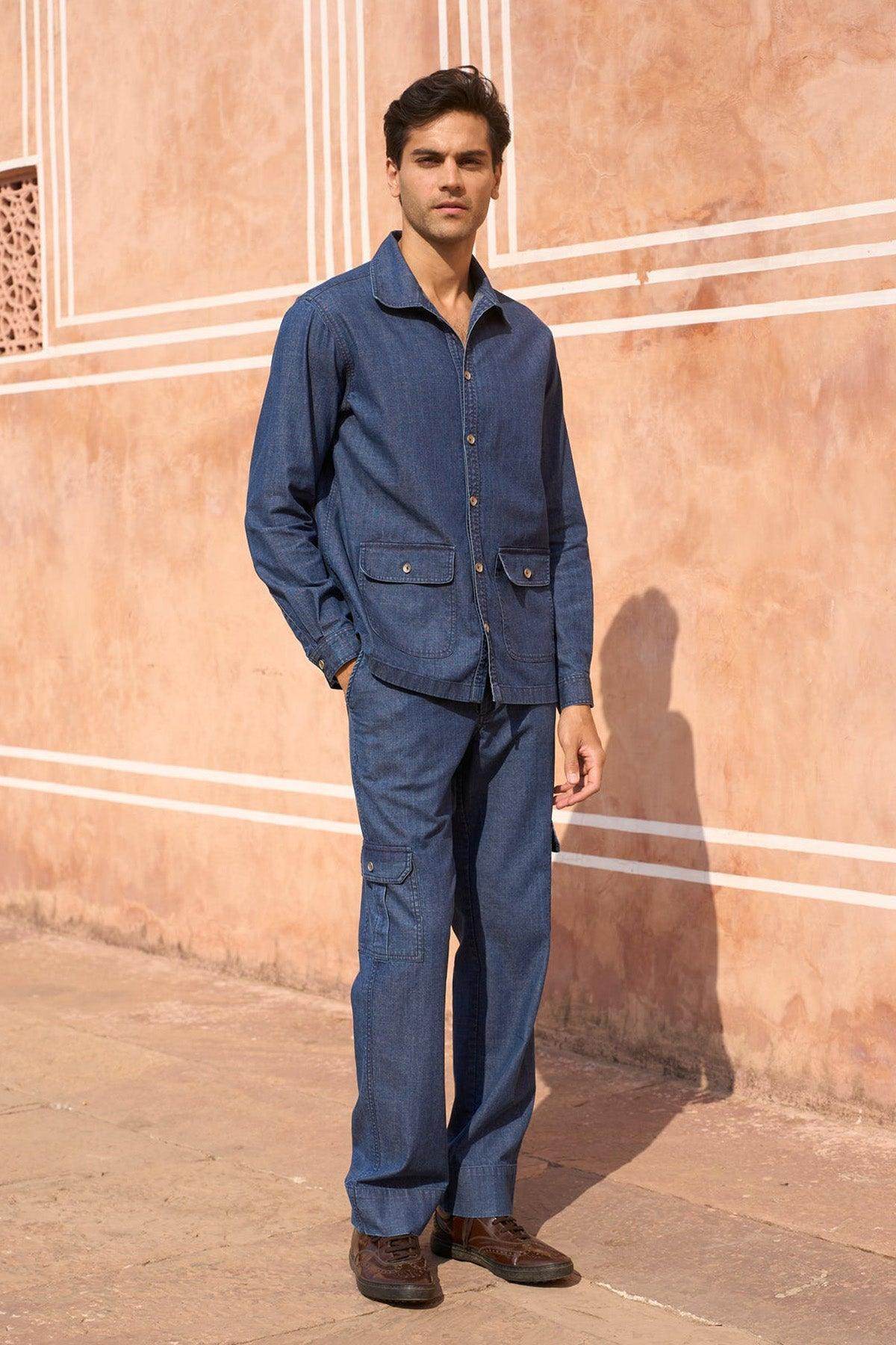 DENIM PATCH POCKET SET - dash and dot