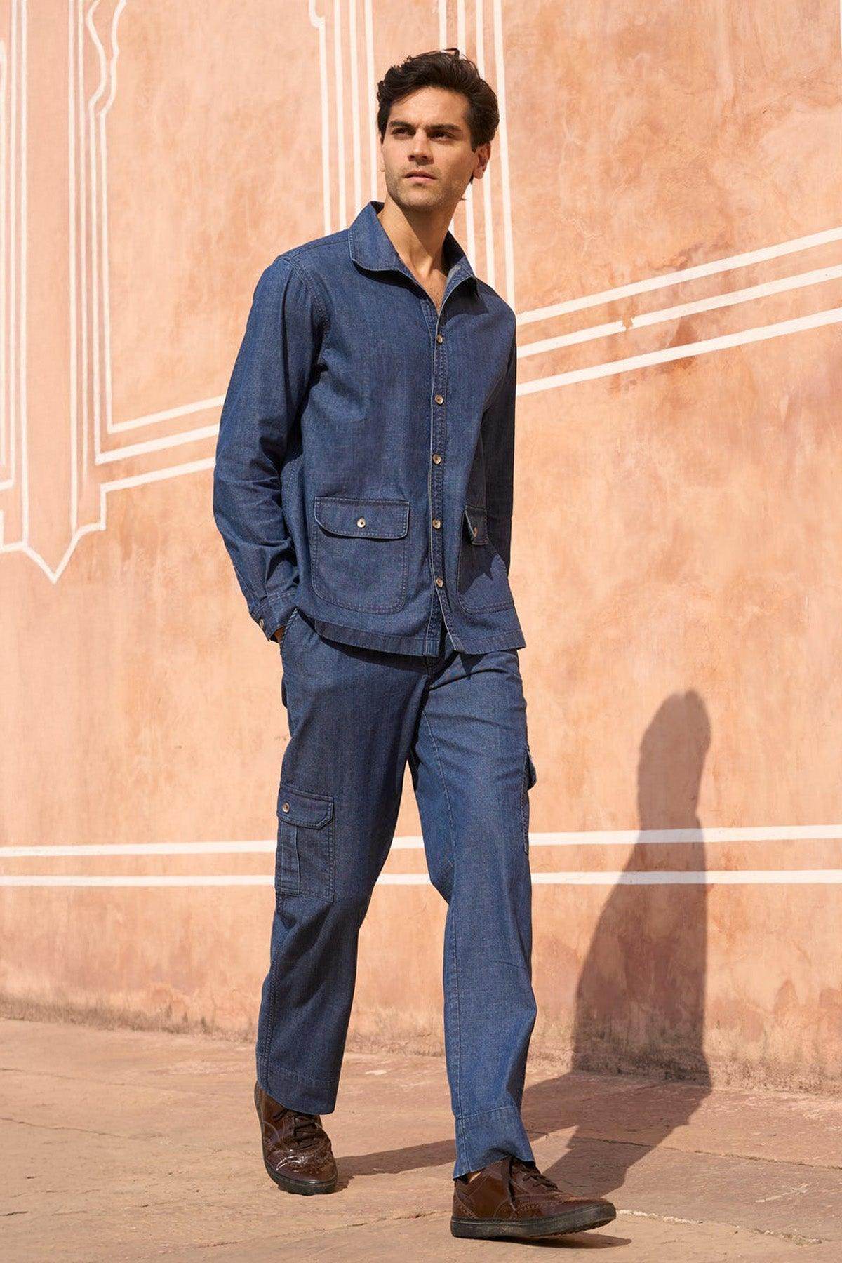 DENIM PATCH POCKET SET - dash and dot