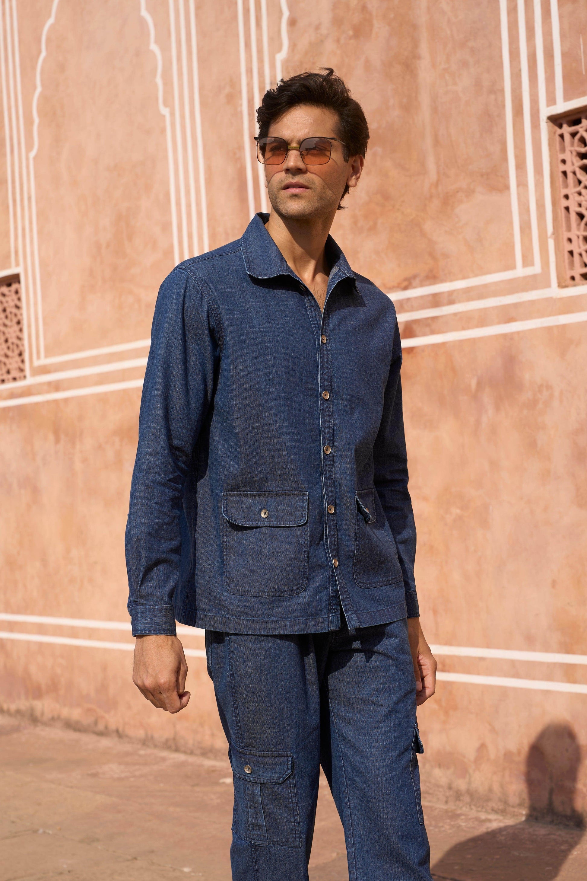 DENIM PATCH POCKET SET - dash and dot