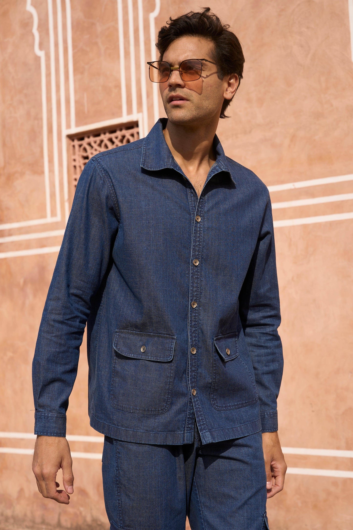 DENIM PATCH POCKET SET - dash and dot