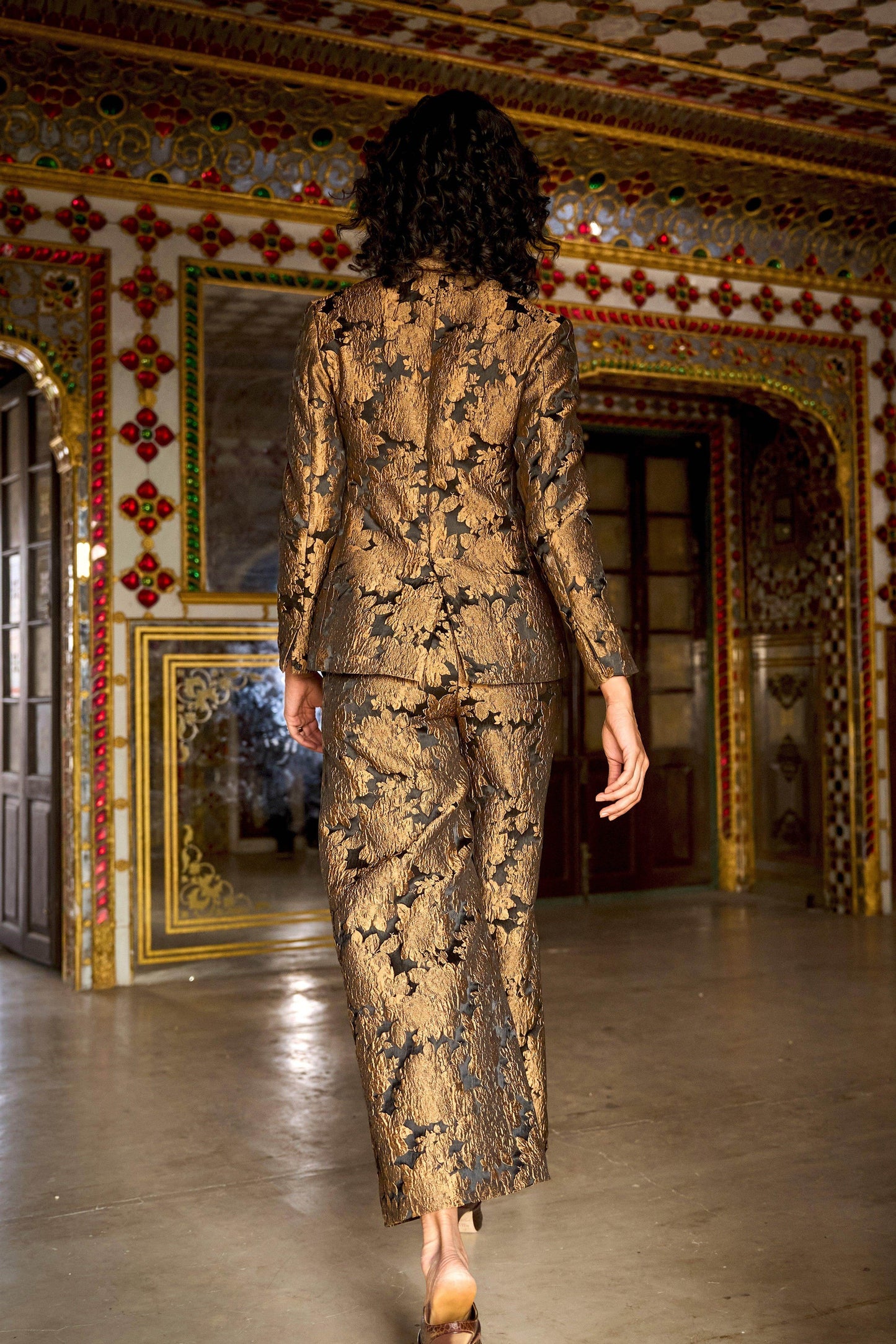 BROCADE WIDE LEGGED PANT - dash and dot