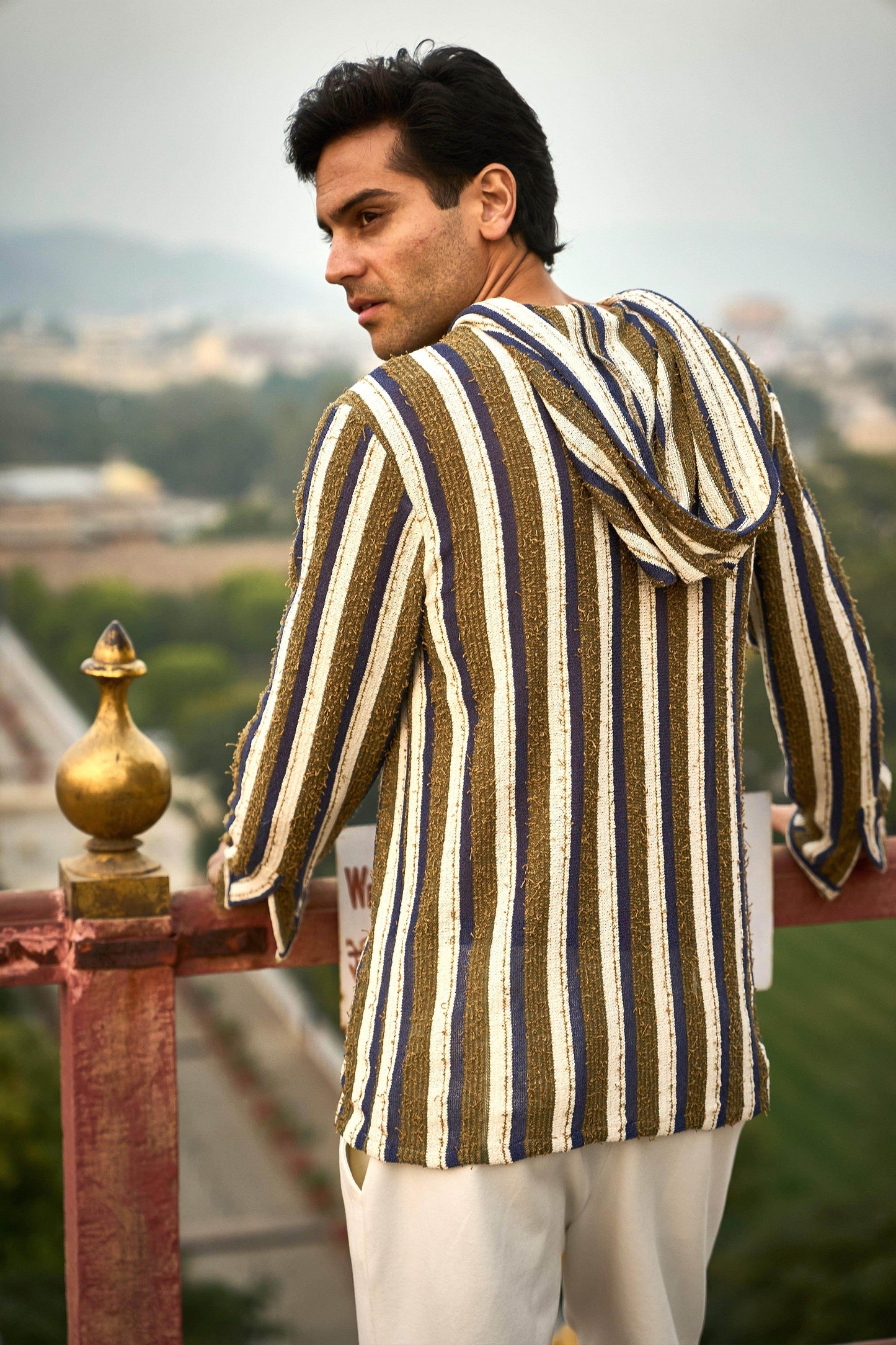 KNIT STRIPE HOODIE SHIRT - dash and dot