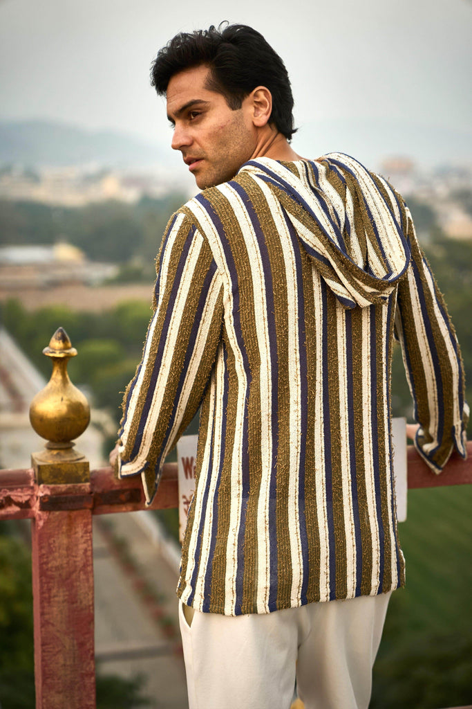 KNIT STRIPE HOODIE SHIRT - dash and dot dash and dot