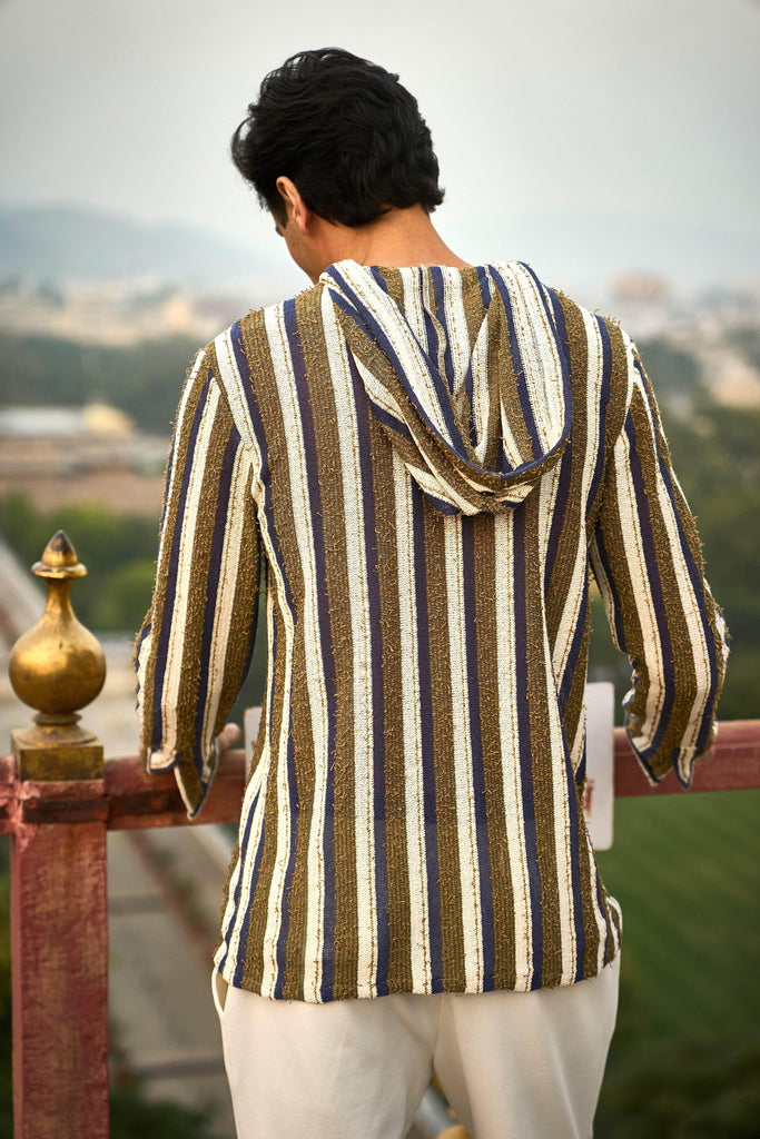 KNIT STRIPE HOODIE SHIRT - dash and dot dash and dot