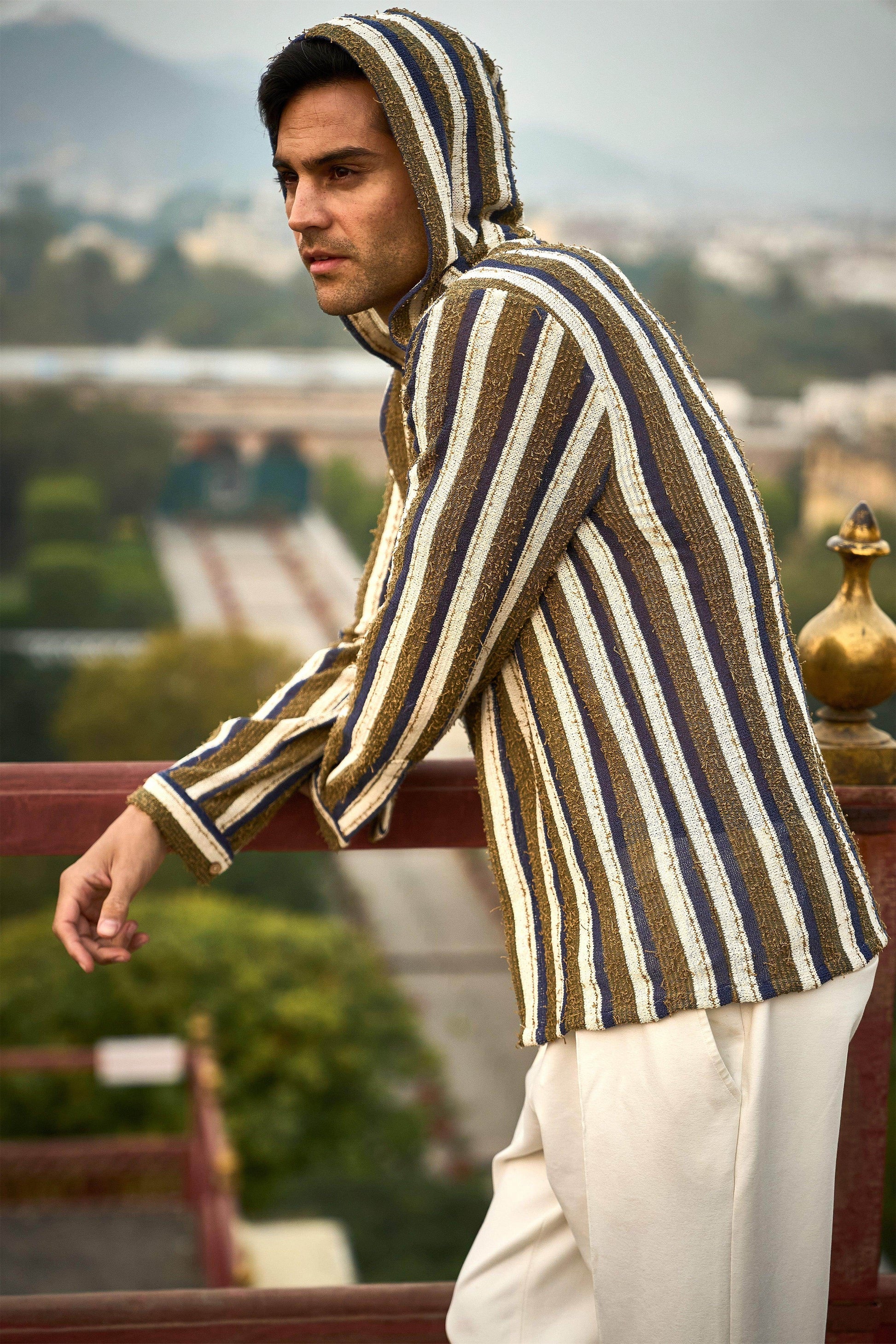 KNIT STRIPE HOODIE SHIRT - dash and dot