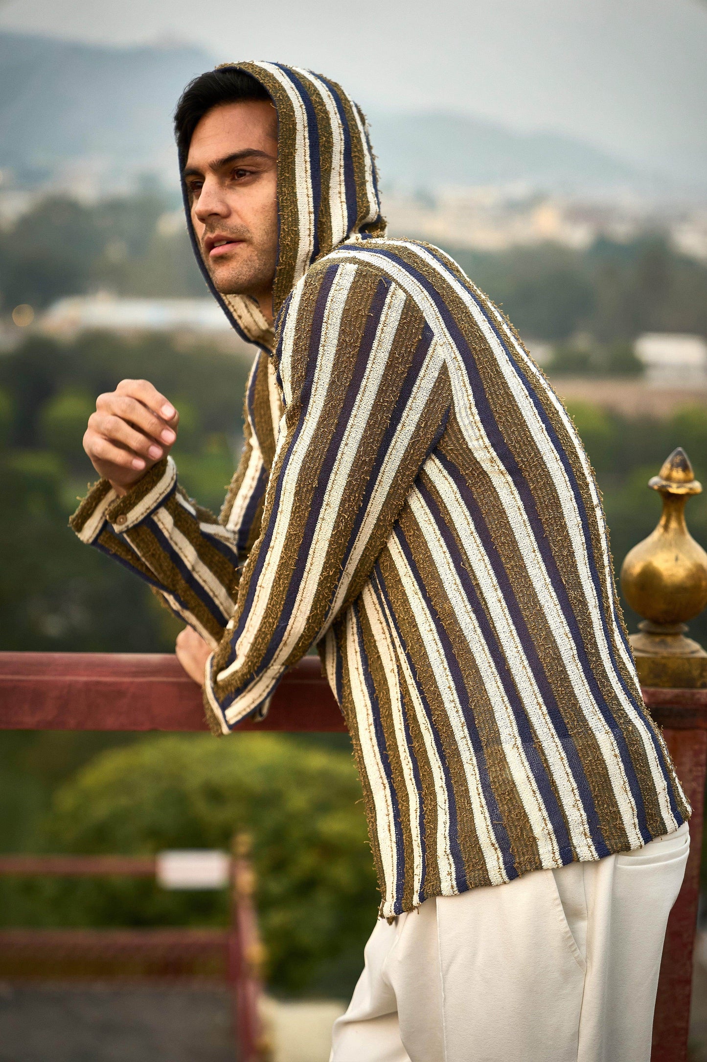 KNIT STRIPE HOODIE SHIRT - dash and dot