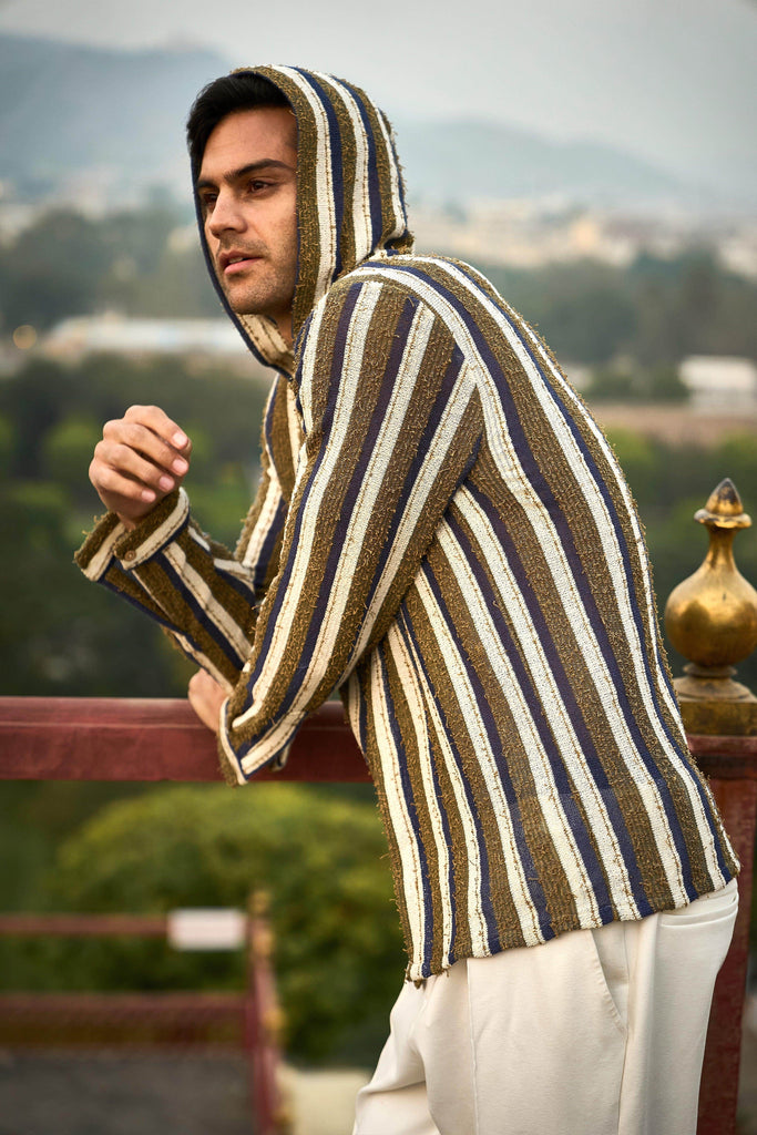 KNIT STRIPE HOODIE SHIRT - dash and dot dash and dot