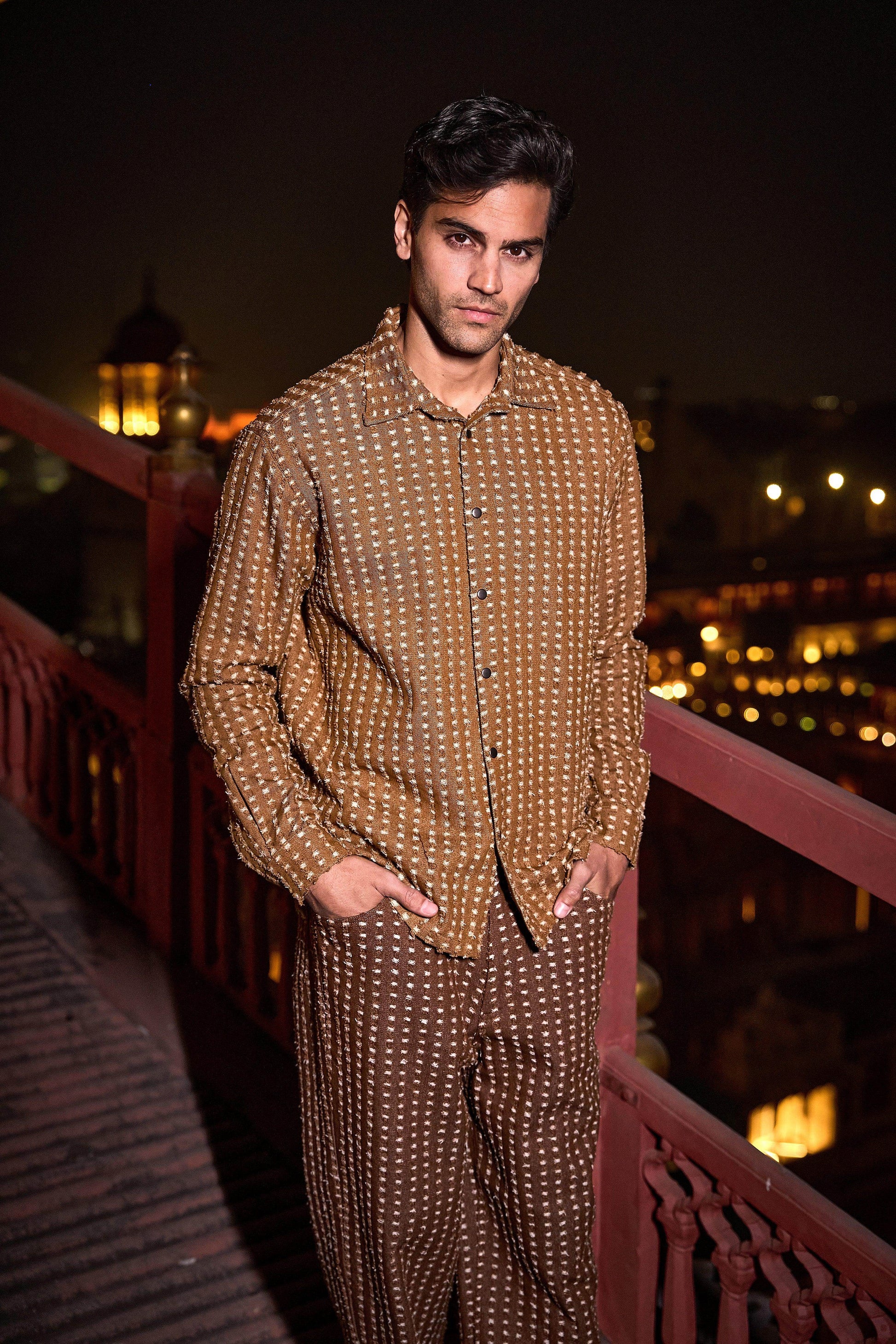 PATTERNED DENIM SHIRT - dash and dot