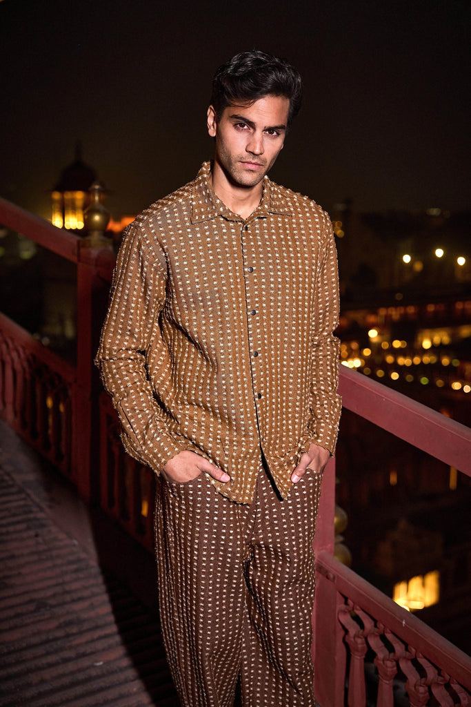 PATTERNED DENIM SHIRT - dash and dot dash and dot