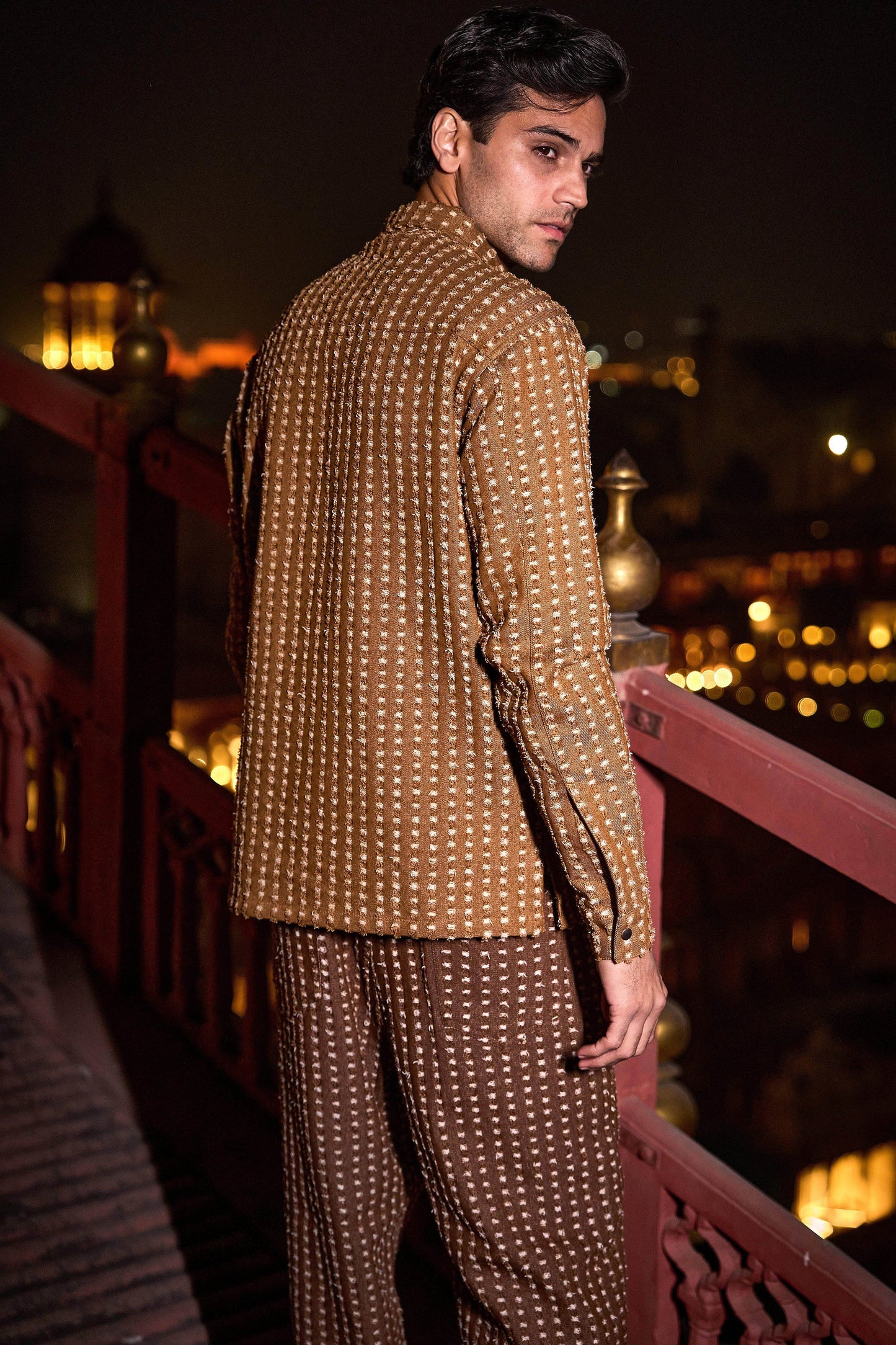 PATTERNED DENIM SHIRT - dash and dot