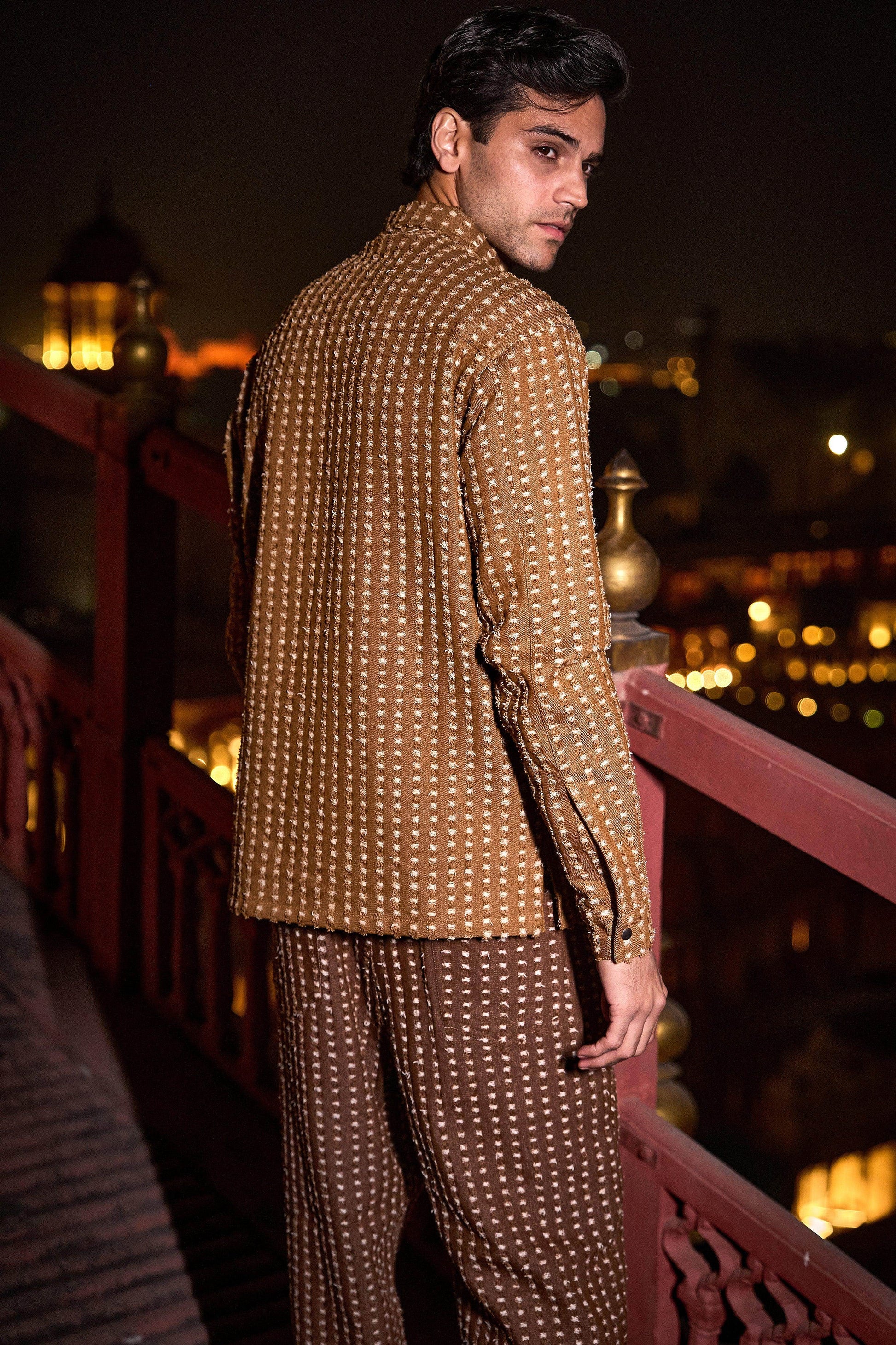 PATTERNED DENIM SHIRT - dash and dot