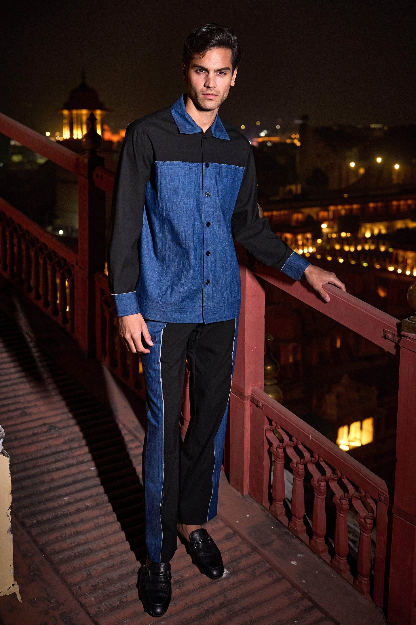 BLACK/INDIGO PANT - dash and dot