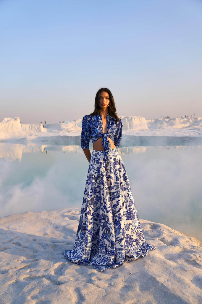 PORCELAIN PRINT SKIRT SET - dash and dot dash and dot