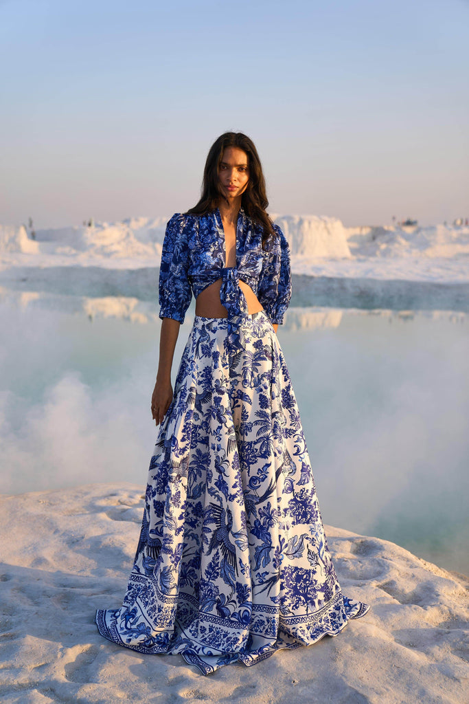 PORCELAIN PRINT SKIRT SET - dash and dot dash and dot