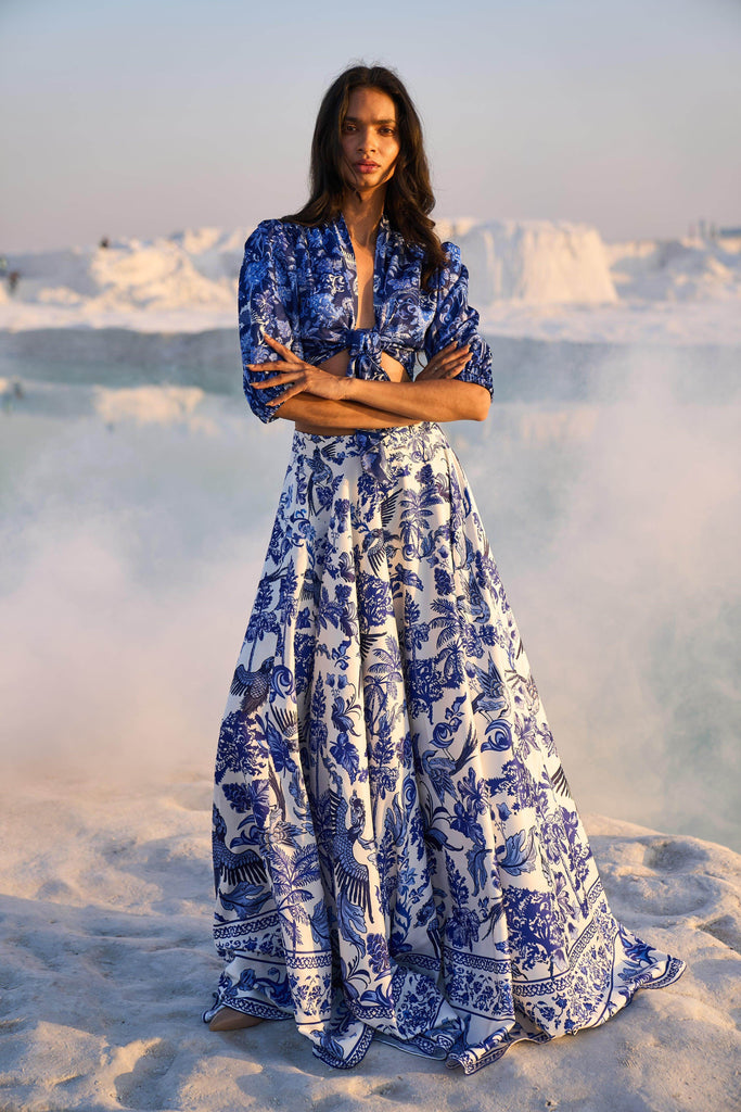 PORCELAIN PRINT SKIRT SET - dash and dot dash and dot