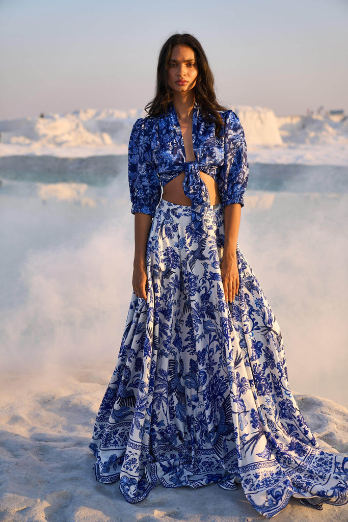 PORCELAIN PRINT SKIRT SET - dash and dot dash and dot