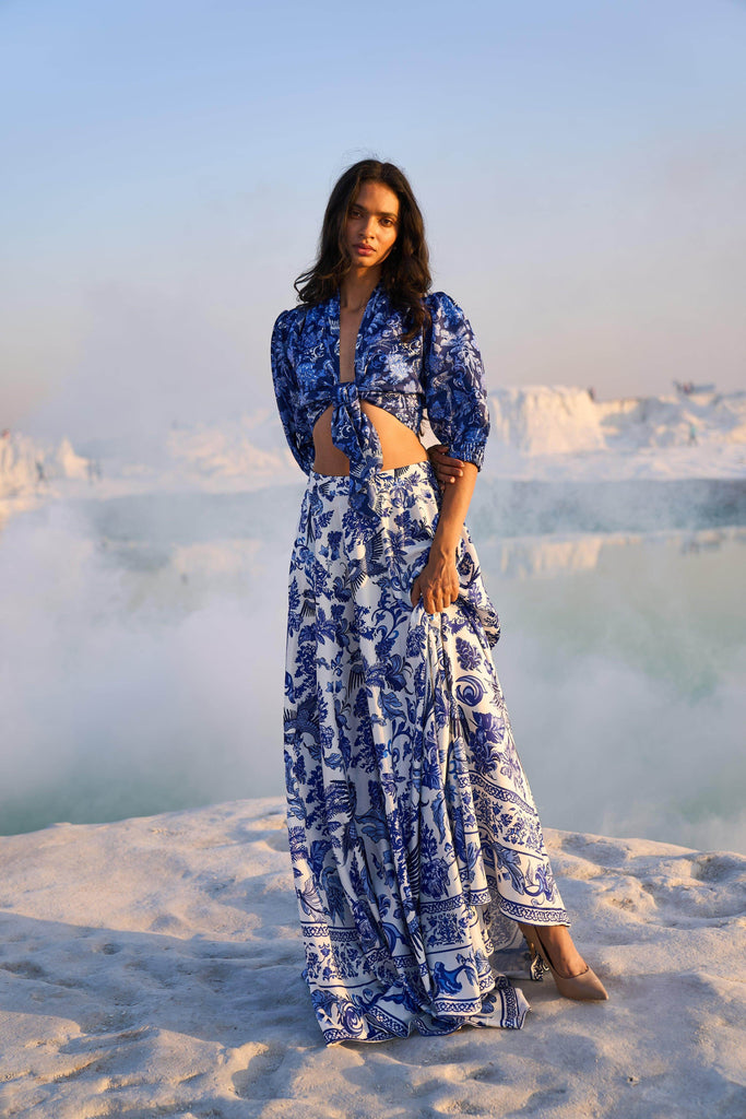 PORCELAIN PRINT SKIRT SET - dash and dot dash and dot