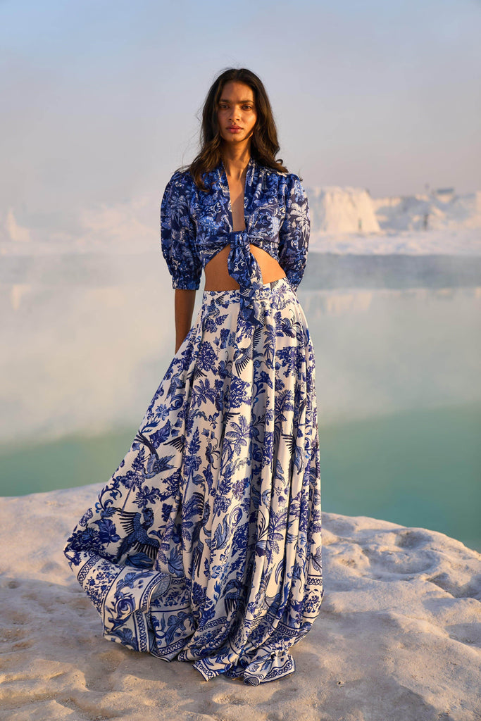 PORCELAIN PRINT SKIRT SET - dash and dot dash and dot